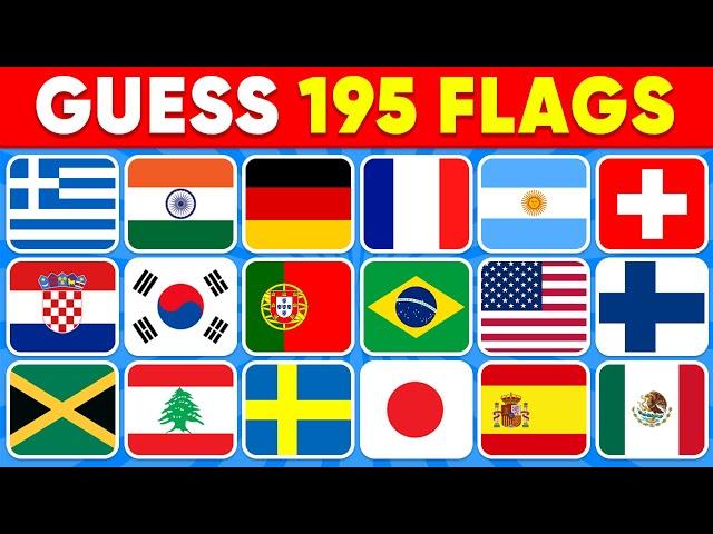  Guess the Country by the Flag Quiz  | Can You Guess the 195 Flags?