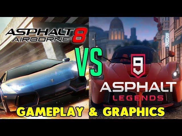 ASPHALT 8 VS ASPHALT 9 - GAMEPLAY & GRAPHICS COMPARISON