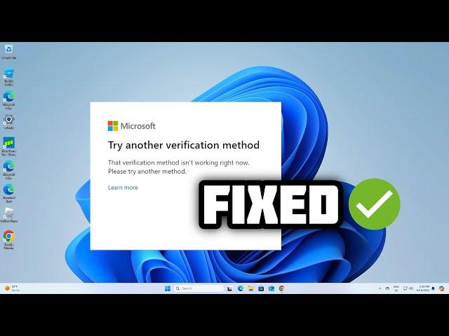 How to fix "That verification method isn't working right now" error in Windows 10/11 | 2024