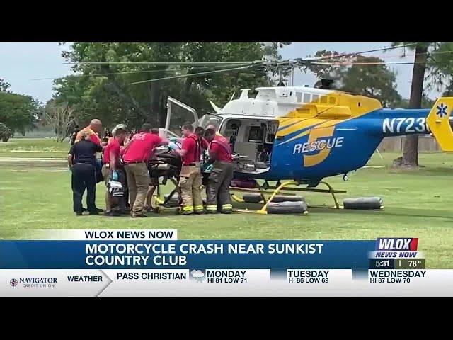 Motorcycle wreck victim airlifted from Biloxi golf course