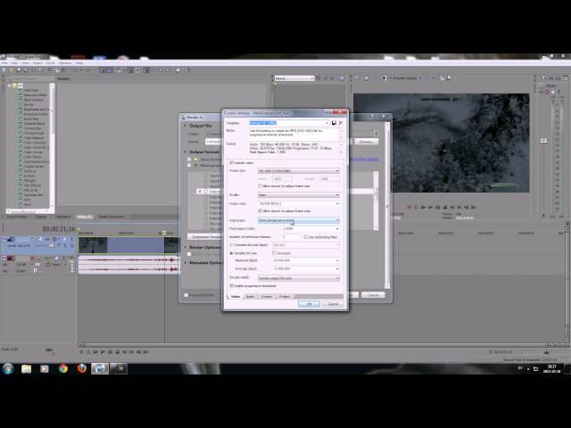 Sony Vegas 12 Tutorial - Best render settings Full HD 1080p Widescreen