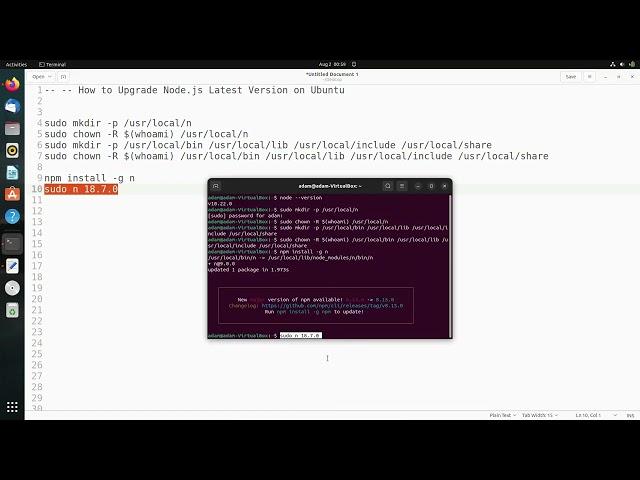 How to upgrade node version ubuntu