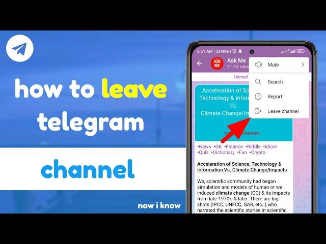 How to Leave Telegram Channel 2023