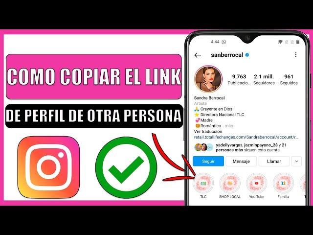 Como copiar el link de perfil instagram de otra persona