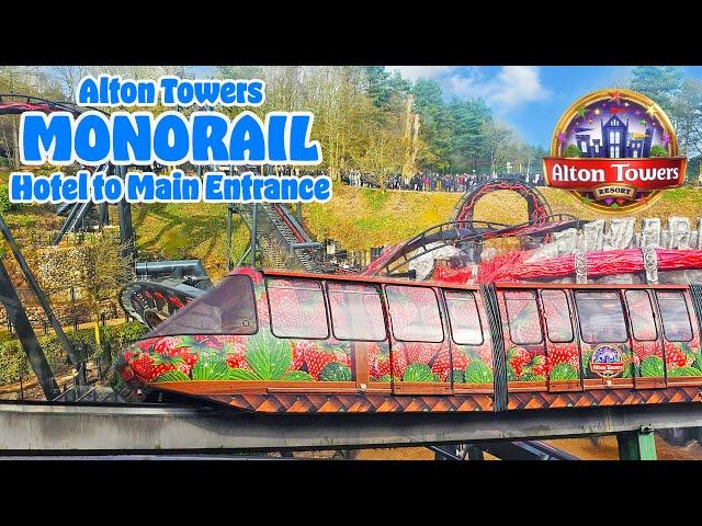 Alton Towers Monorail | Car Park to Main Entrance (April 2024) [4K]