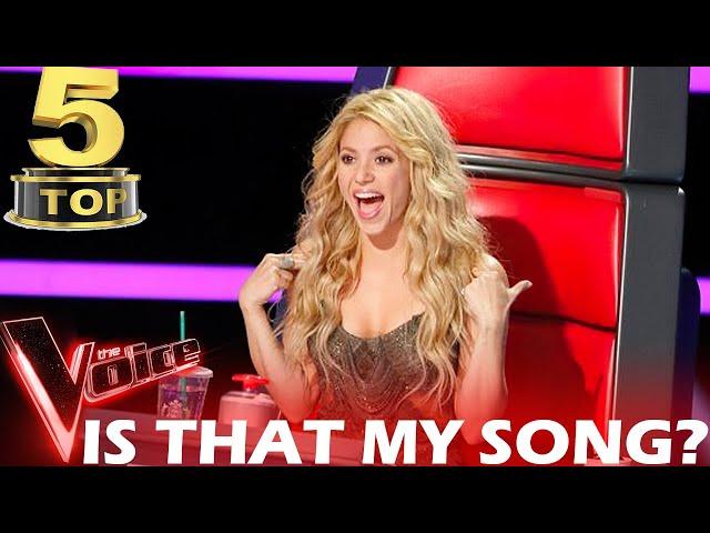 TOP 5 SHAKIRA'S COVERS ON THE VOICE | BEST AUDITIONS