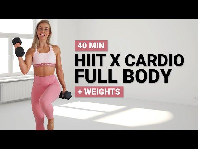 40 MIN DUMBBELL HIIT X CARDIO | Full Body | Giantsets | Strength Exercises | Super Sweaty |