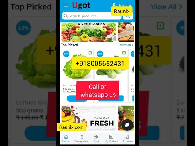 live demo multivendor grocery delivery app | Call +918005652431 | Raunix