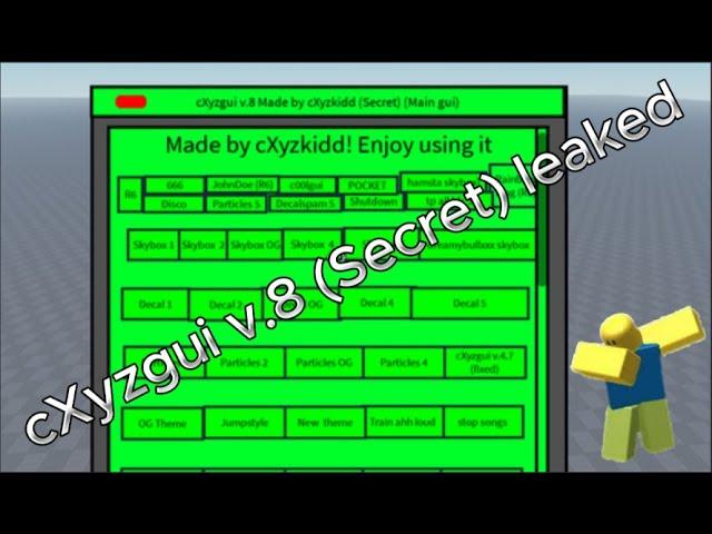 Roblox SS Scripts, cXyzgui v.8 LEAKED by cXyzkidd