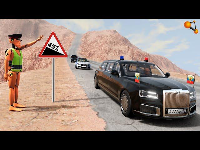 ПРЕЗИДЕНТ БЕЗ ТОРМОЗОВ! БРОНИРОВАННЫЙ АУРУС ПОДВЁЛ | BeamNG.drive