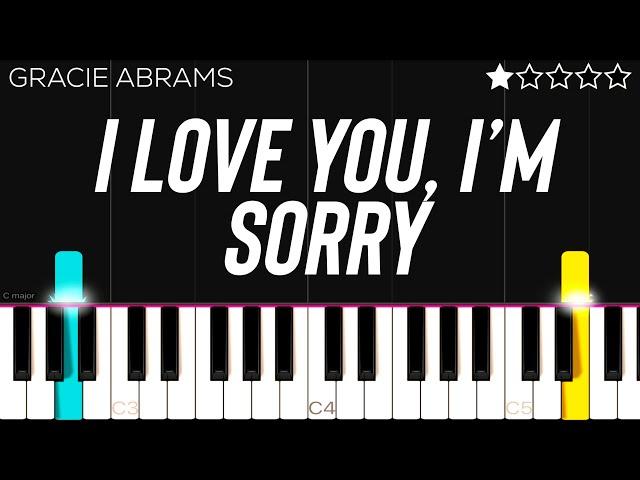 Gracie Abrams - I Love You, I’m Sorry | EASY Piano Tutorial