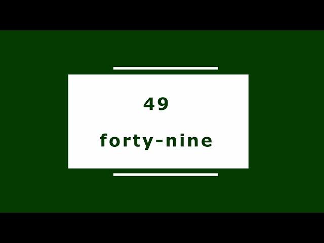 Number 49 (forty-nine) 4️⃣9️⃣ The Counting Channel ️