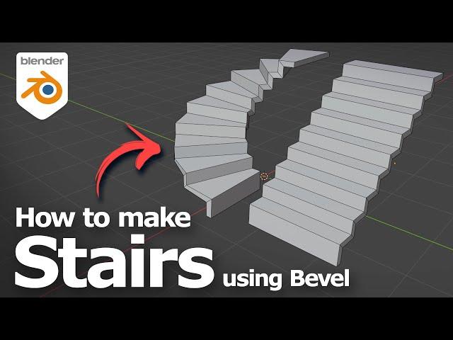 How to make Stairs in Blender using Bevel and bend to curved stairs 3D model