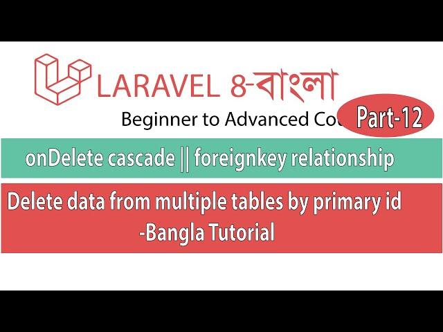 Delete data from multiple tables || Delete Post from database || Laravel delete query || Laravel