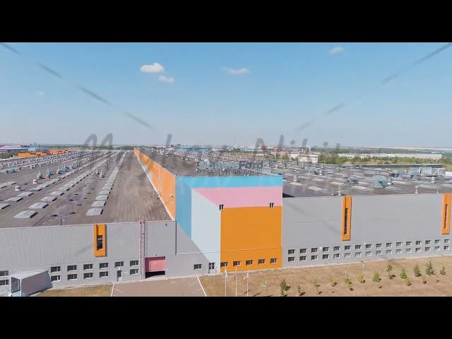 Russia, Yelabuga. Special economic zone - Alabuga. Factorie Sollers Ford, Aerial View, Departure of