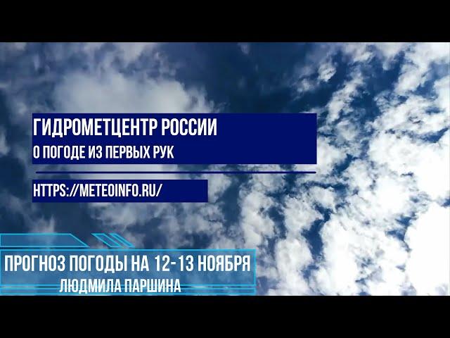 Прогноз погоды на 12-13 ноября 2024 г