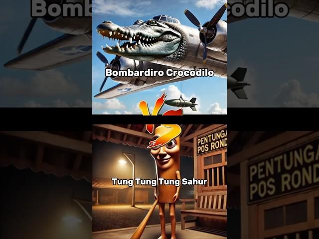 Bombardiro Crocodilo  VS Tung Tung Tung Sahur.Itanlian Characters #italian #brainrot #meme #shorts
