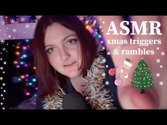 christmas ASMR triggers & rambles (tapping, whispering)