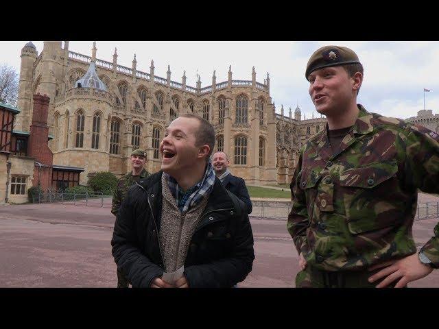 Sam visits his brother at Windsor Castle guarding the Queen!