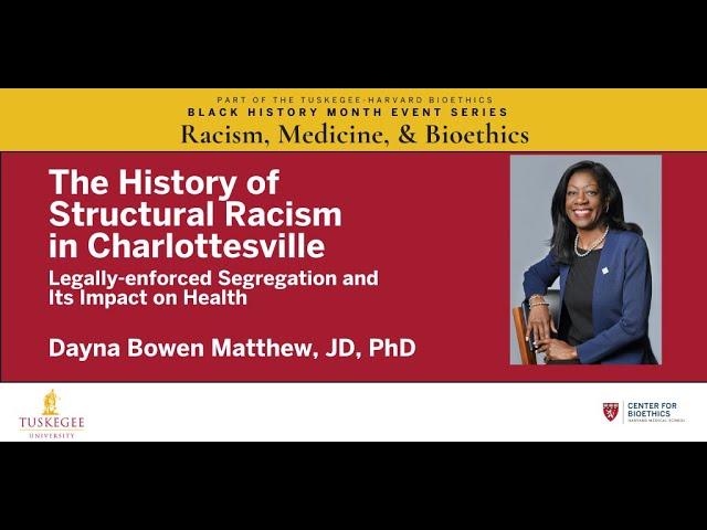 The History of Structural Racism in Charlottesville with Dayna Bowen Matthew, JD, PhD
