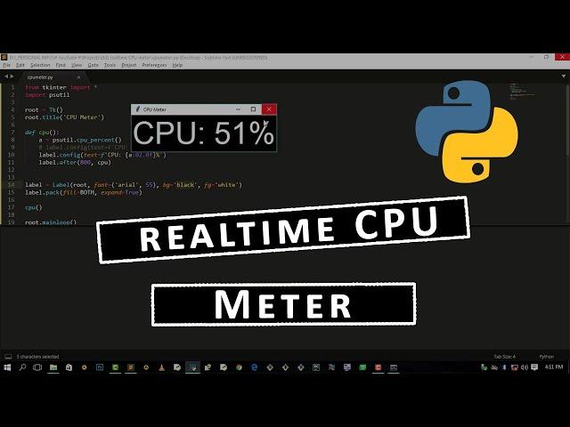 How to create Realtime CPU meter using python