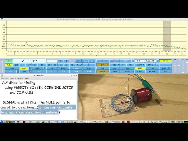 VLF Radio Direction Finding - using a tuned FERRITE BOBBIN CORE INDUCTOR & Compass