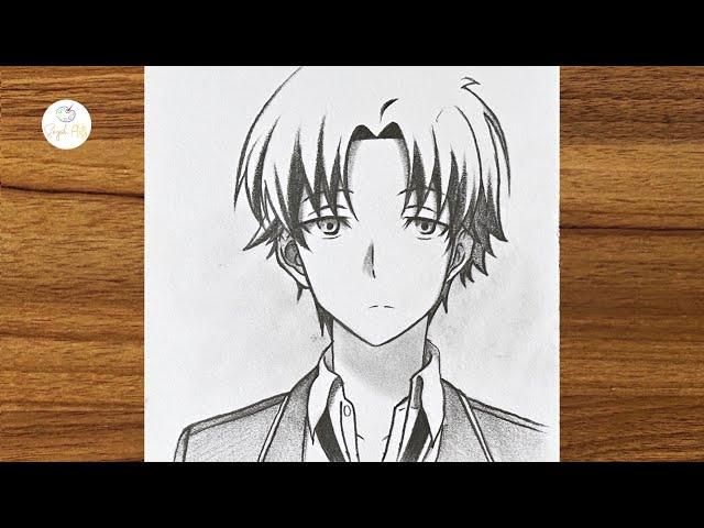 How to Draw Ayanokoji Kiyotaka from Classroom of the Elite || Easy drawing for beginners