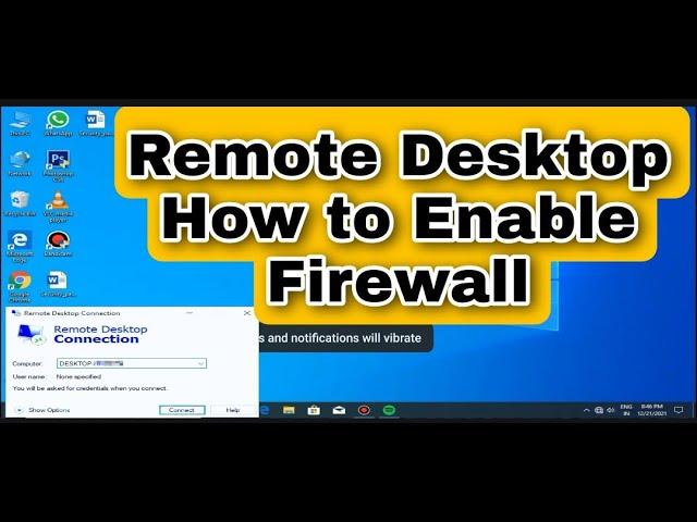 Remote Desktop Connection How to Enable in Firewall