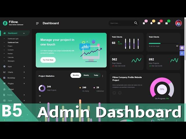 Bootstrap 5 Admin Dashboard 23 Template | HTML CSS JS