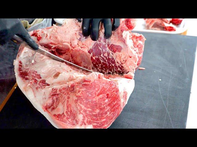 【肉磨きASMR】黒毛和牛のランプ肉をツルツルにするだけの動画