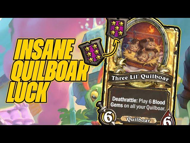 The Three Lil’ Quilboar Buff Pays Off With Insane Luck | Dogdog Hearthstone Battlegrounds