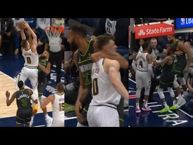 Russell Westbrook tries to fight Rudy Gobert after Christian Braun dunked on Rudy 🫢