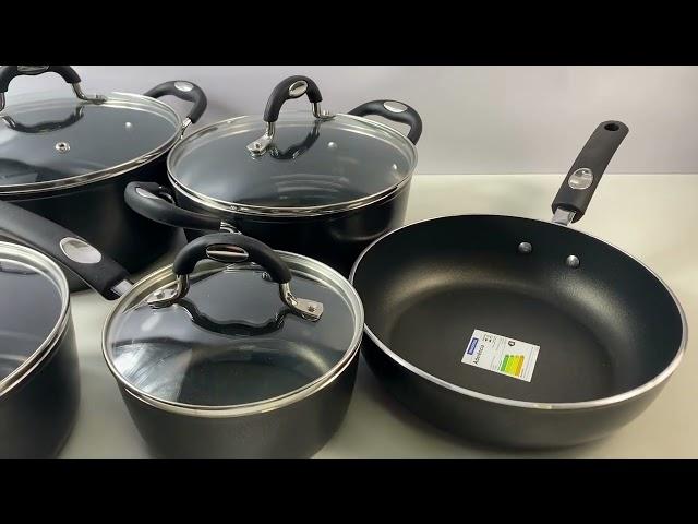 Conjunto de Panelas Mônaco 5 Peças de Alumínio Preto Tramontina