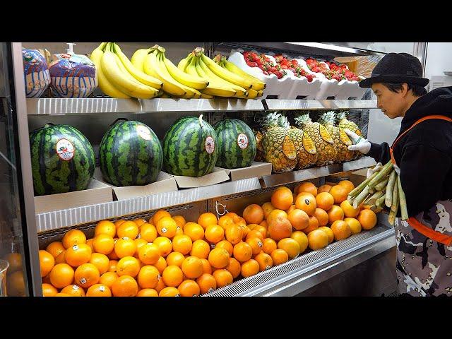 Non-stop order!! The Cleanest & Freshest Fruits Juice Making - Korean Street Food