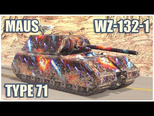 Maus, Type 71 & WZ-132-1 • WoT Blitz Gameplay