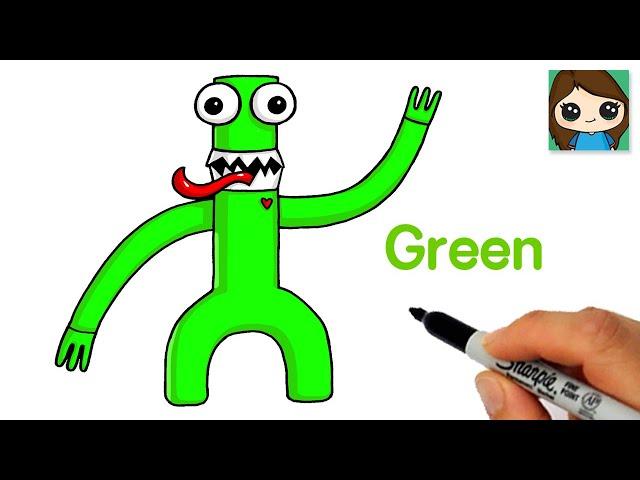 How to Draw Green Easy | Roblox Rainbow Friends