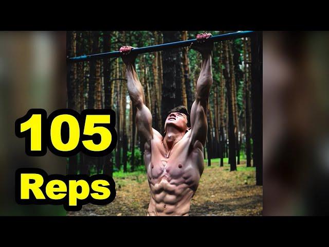 105 Pull Ups - WORLD RECORD - (No Hanging Rest & All in One Set)