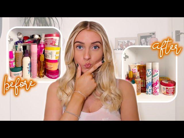 HUGE haircare declutter // organise my hair products with me! ‍️