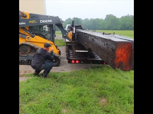 Can We Mill These Giant Beams? #skidsteer #sawmill #farmlife #homestead