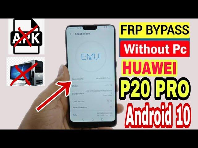 Huawei P20 Pro Frp Bypass/Huawei P20 P20 Pro Google Account Unlock Without PC/CLT-L29 Frp Bypass