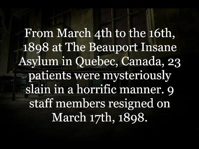 The Beauport Slayings of 1898. Scary/Horror Stories.