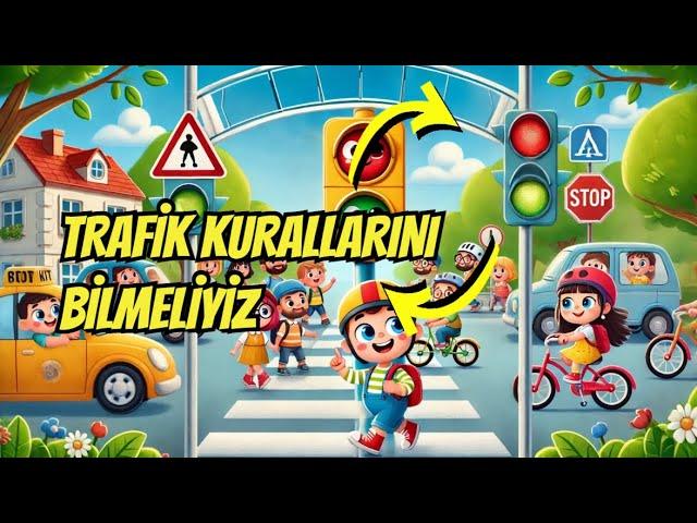 Trafikte Güvende Olalım - Trafik Kurallarını Bilmeliyiz Öğretici Çocuk Şarkısı (2024)