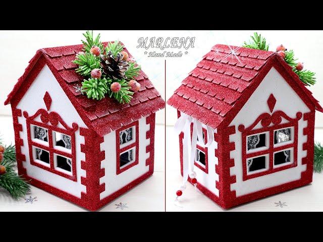 House made of cardboard and foamiran  DIY Christmas decor