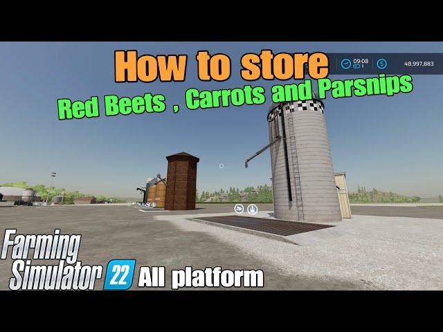 How to store Red Beets , Carrots and Parsnips from the new Premium Expansion DLC on FS22