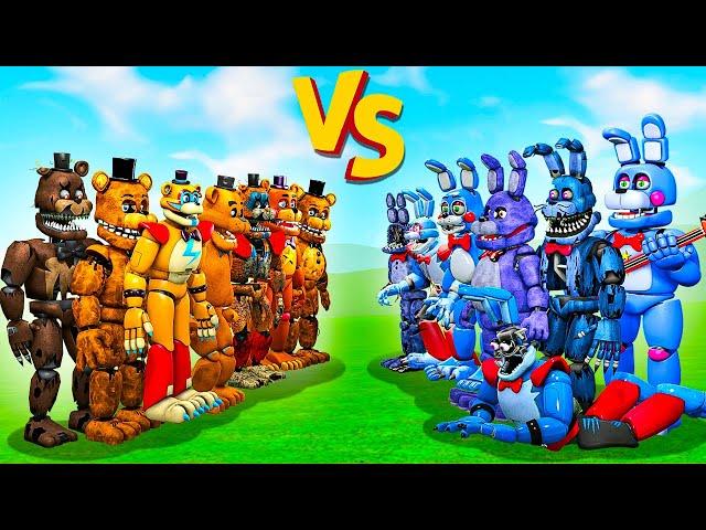 ВСЕ ФРЕДДИ ПРОТИВ ВСЕХ БОННИ В ГАРРИС МОД! ФНАФ 9 FNAF 1- FNAF 9 SECURITY BREACH В Garry`s Mod!