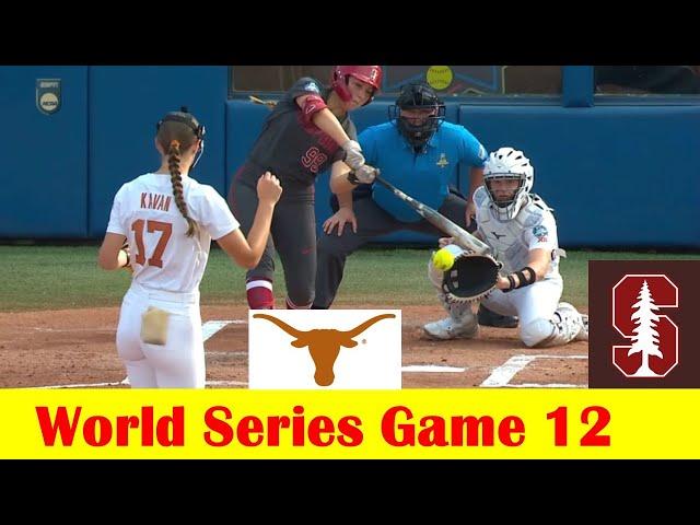 #8 Stanford vs #1 Texas Softball Highlights, 2024 NCAA World Series Game 12