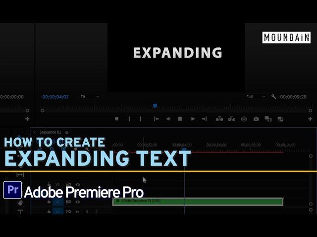 Expanding or streching text animation in Adobe Premiere Pro