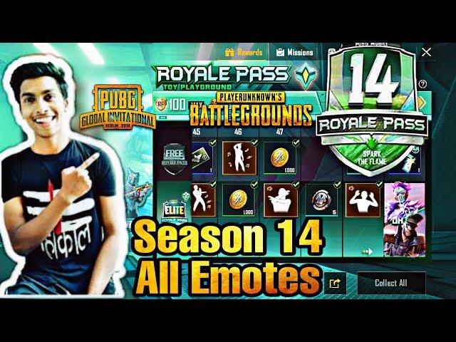 PUBG Mobile SEASON 14 ROYAL PASS EMOTES  | SEASON 14 Emotes PUBG Mobile | Season 14 PUBG Emotes