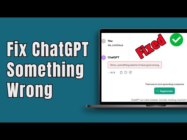 FIX There was an error generating a response ChatGPT | Fix ChatGPT Error Something Went Wrong