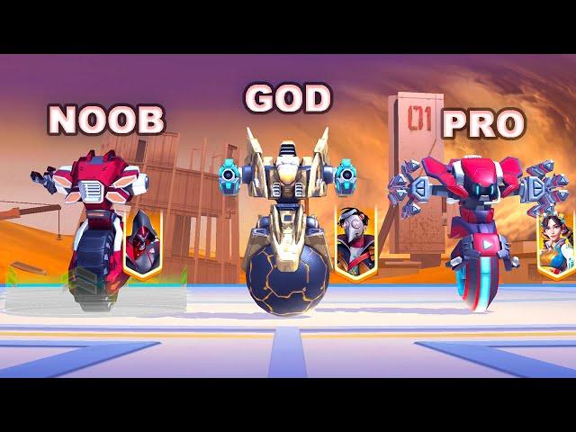 NOOB vs PRO vs GOD | Killshot family | Mech Arena